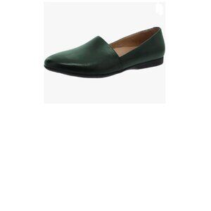 Dark Green Closed Almond Toe Pumps Solid Color Loafer Flats Cozy Party